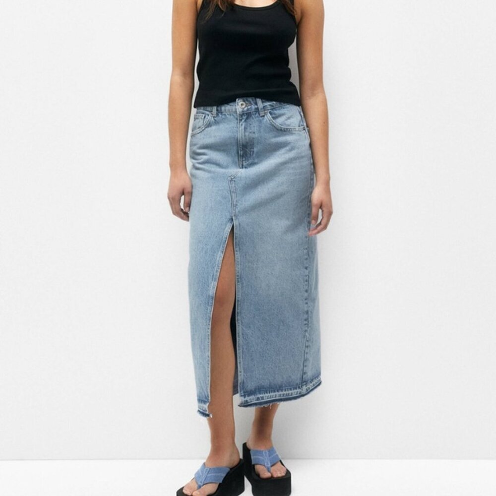 Long Denim Skirt